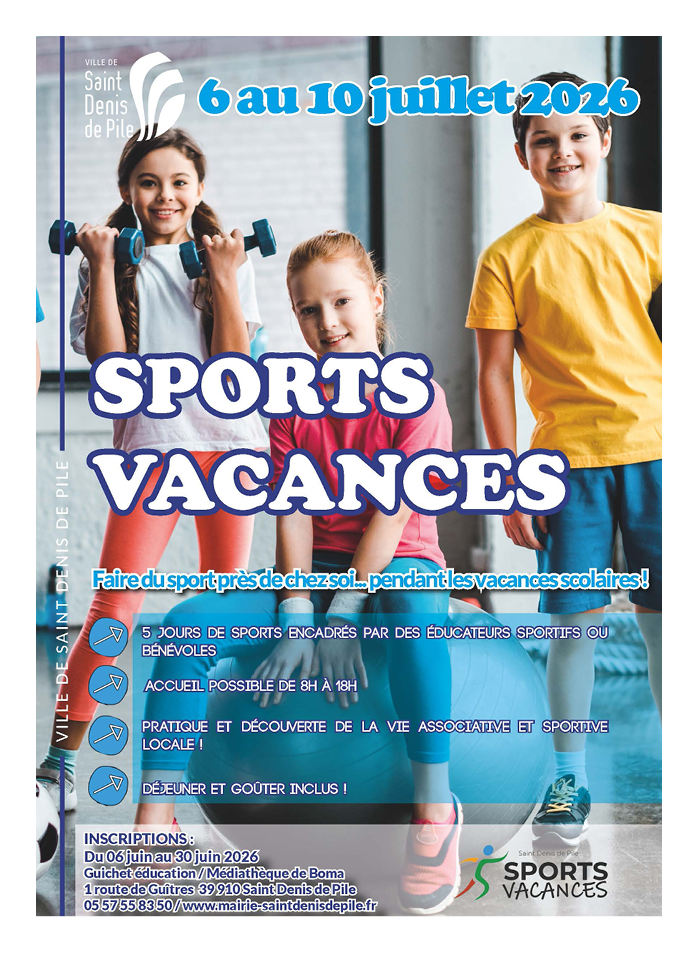 Affiche sports vacances juillet 26
