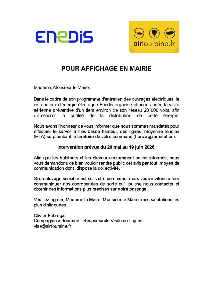 Visite des lignes ENEDIS